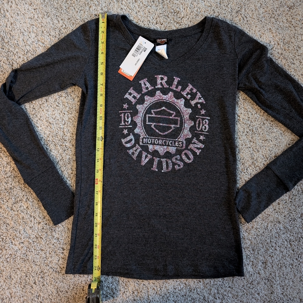 NWT Women's Harley-Davidson Chimney Rock Long Sleeve Shirt Charcoal Grey Size S